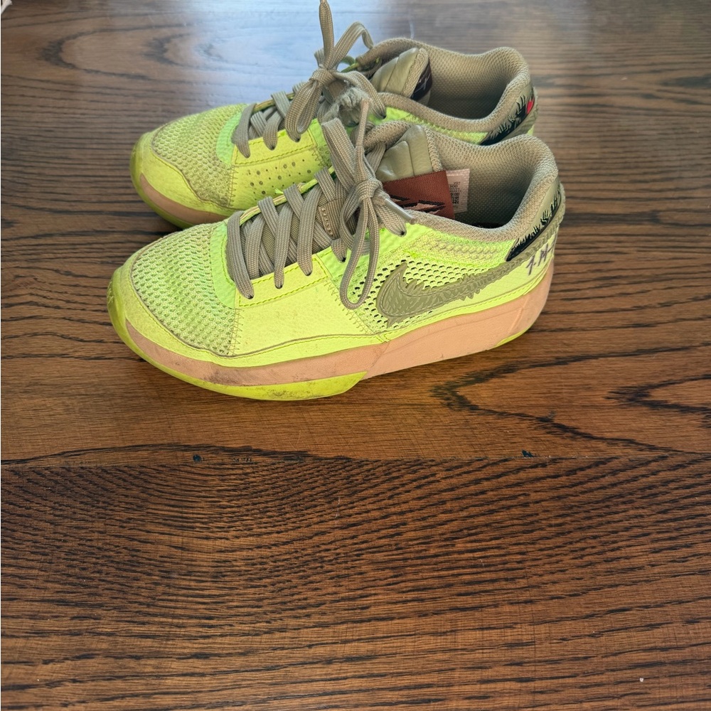 Nike Neon Yellow and Beige Sneakers